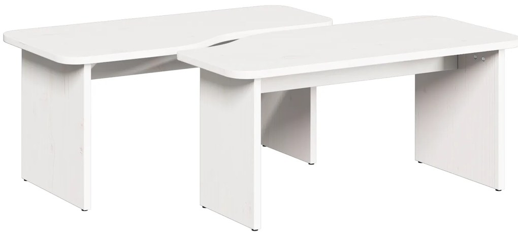 vidaXL Τραπεζάκι σαλονιού 2 pcs Λευκό 100 x 69 x 35.5 εκ