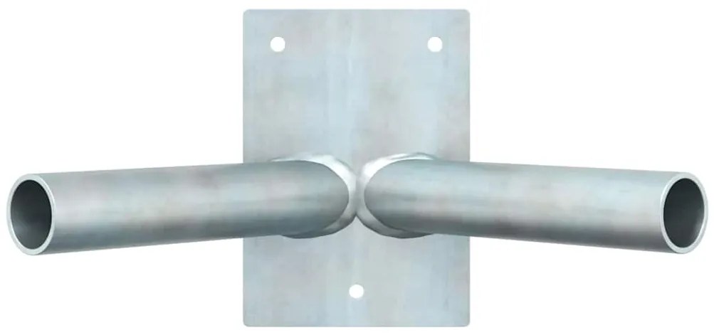 vidaXL Στήριγμα Σημαίας Ασημί 10.5 x 7.5 x 0.2 εκ. Ατσάλι