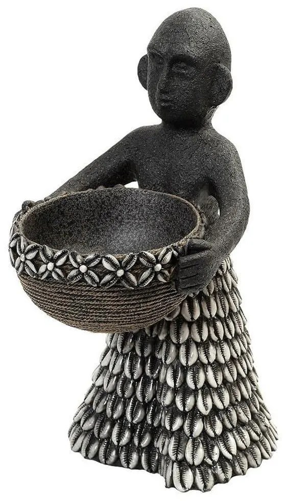 Διακοσμητική Φιγούρα Tribal BOD122 20,5x16x31cm Black-White Espiel Polyresin