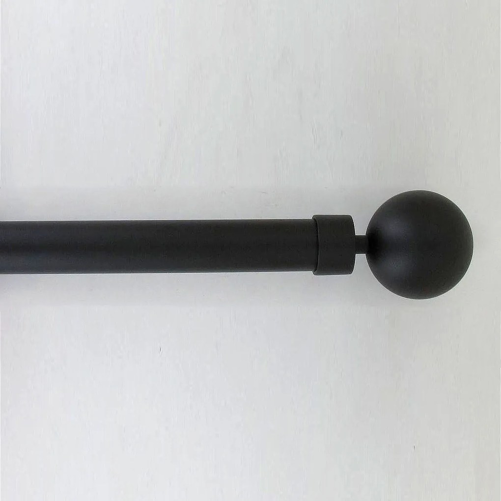 Κουρτινόξυλο Φ28mm Μονό Επεκτεινόμενο 120-210cm Με Άκρα L-N Gaia Black 7628120955