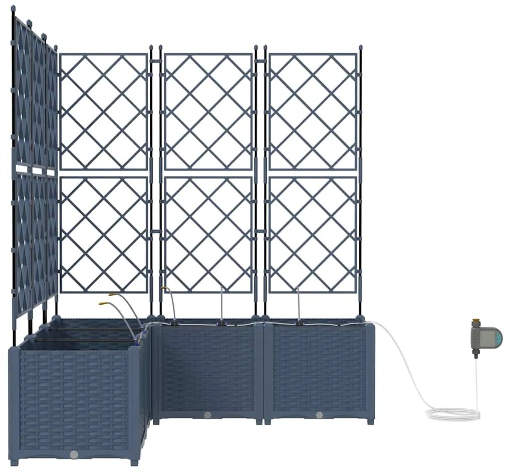 vidaXL Ζαρντινιέρες κήπου Γκρι 120 x 120 x 142 cm Ατσάλι
