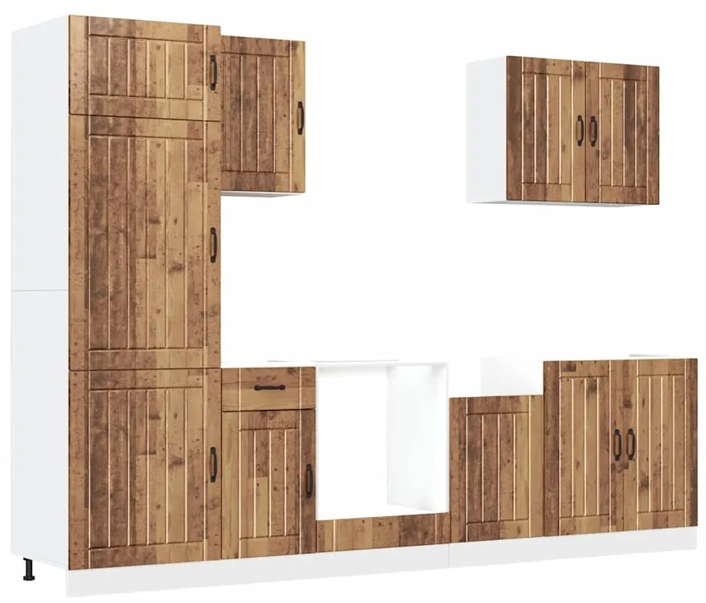 vidaXL Σετ Ντουλάπια Κουζίνας 7 Τεμαχίων Lucca Επεξεργασμένο Ξύλο