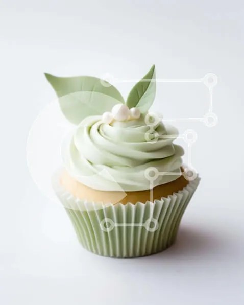 Intra Συλλεκτικό Ξύλινο Παζλ Plywood  4mm - Φρεσκοψημένο Cupcake με λευκό παγωμένο και πράσινα φύλλα Σε Ξύλινο Κουτί - Διαστάσεις: 10x10 cm – 25 κομμάτια