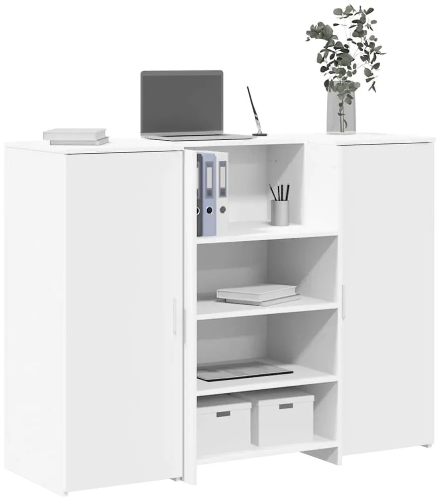 Γραφείο υποδοχής vidaXL Λευκό 135x50x103,5 cm Κατασκευασμένο ξύλο