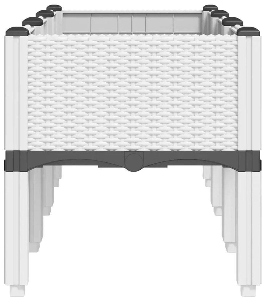 vidaXL Ζαρντινιέρα Κήπου με Πόδια Λευκή 120x40x42 εκ. Πολυπροπυλένιο