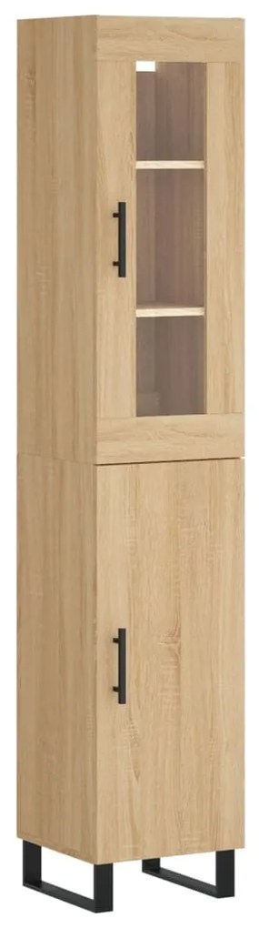 vidaXL Μπουφές Sonoma δρυς 34,5 x 34 x 180 εκ. από Επεξεργασμένο Ξύλο