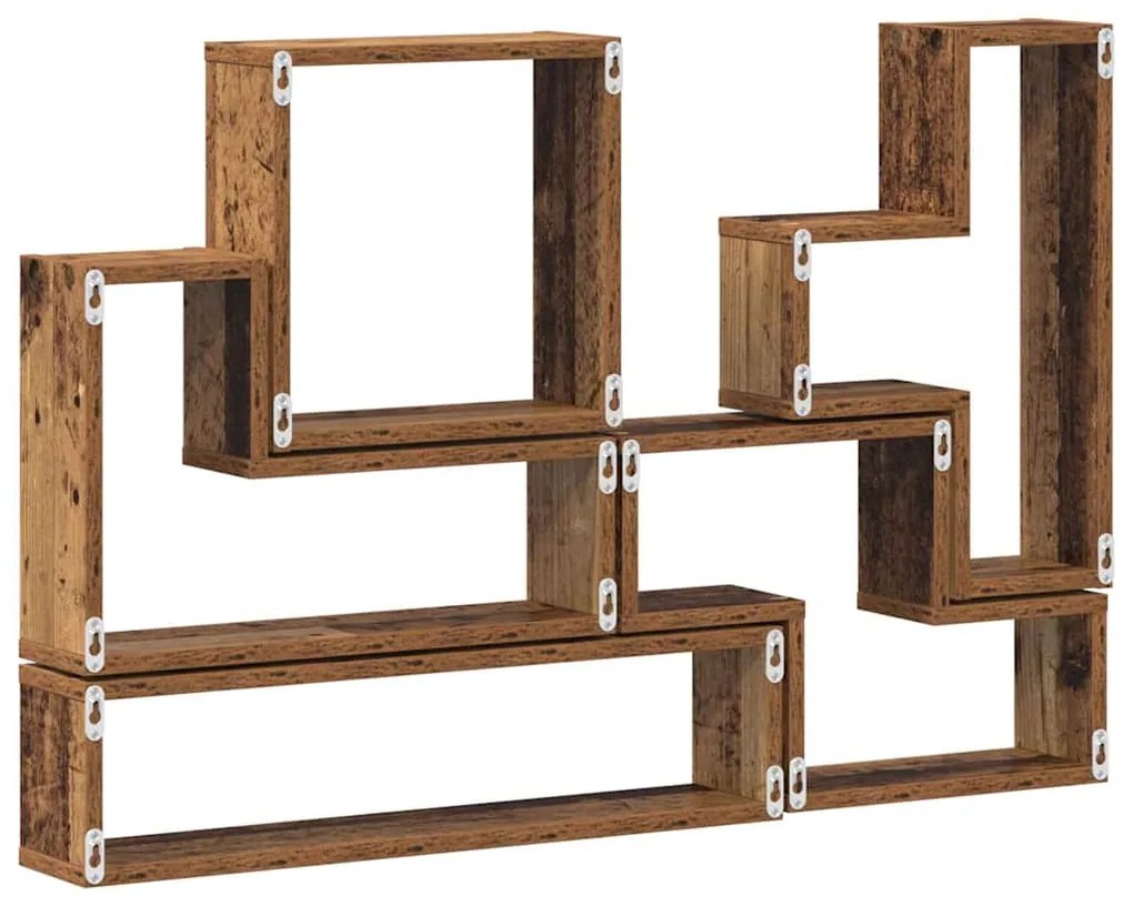 vidaXL Κύβος Τοίχου Παλαιό ξύλο 96 x 12 x 64 εκ. Επεξεργασμένο ξύλο