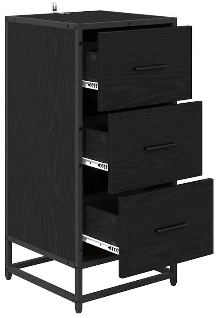 vidaXL Πλαϊνό γραφείο Μαύρη Οξυά 35.5 x 35 x76 εκ