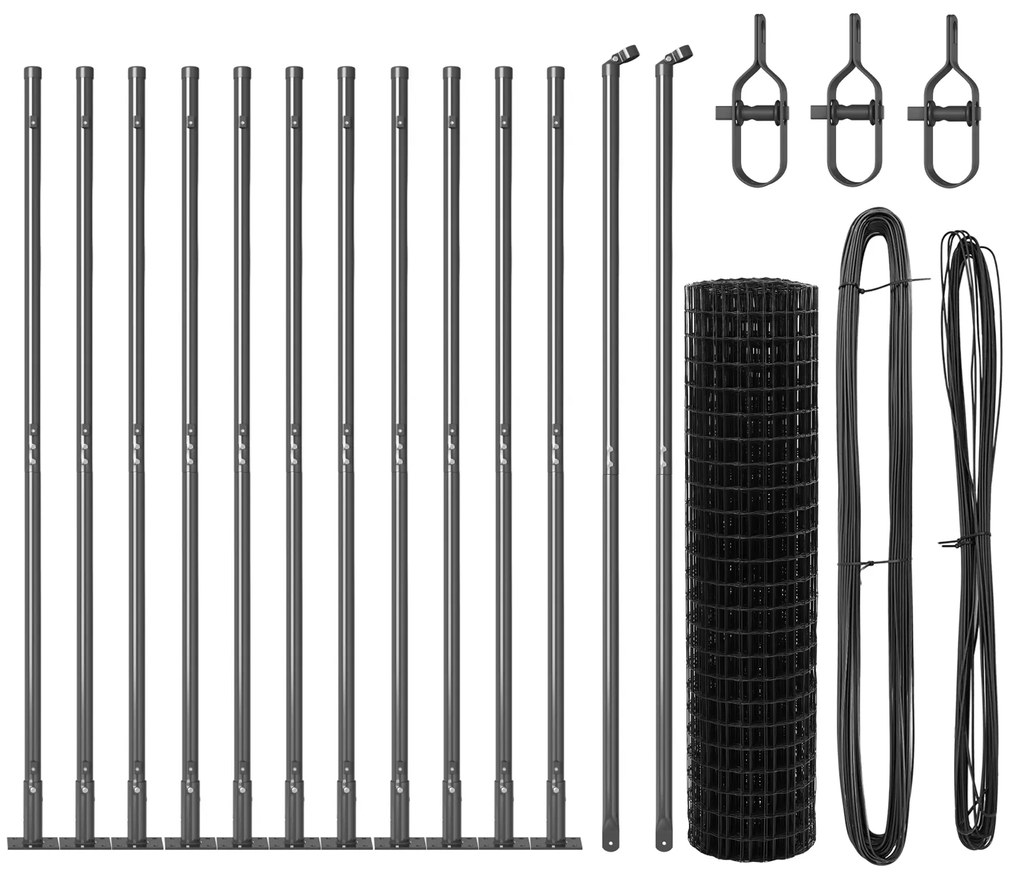 vidaXL Euro Fence με 13 Φλάντζες 0.8x25 μ Γαλβανισμένος χάλυβας