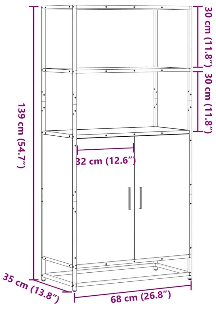 HIGHBOARD ΚΑΠΝΙΣΤΗ ΔΡΥΣ 68X35X139 CM ΚΑΤΑΣΚΕΥΑΣΜΕΝΟ ΞΥΛΟ 849051