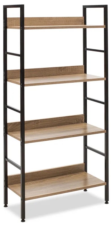 Βιβλιοθήκη- Ραφιέρα Ramon pakoworld φυσικό-μαύρο 60x28x125,5εκ 085-000002