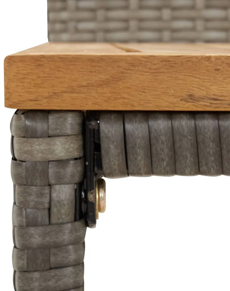 vidaXL Σκαμπό Μπαρ 4 τεμ. Γκρι από Συνθετικό Ρατάν/ Μασίφ Ξύλο Ακακίας