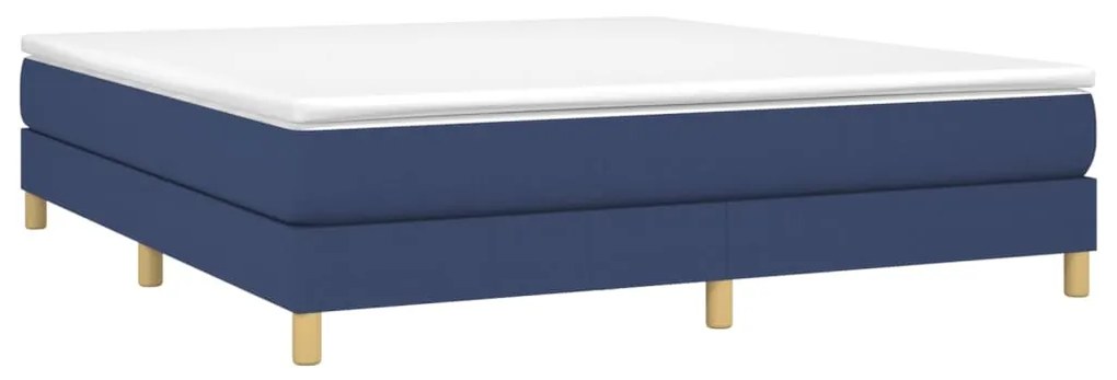 Κρεβάτι Boxspring με Στρώμα Μπλε 160x200 εκ. Υφασμάτινο - Μπλε