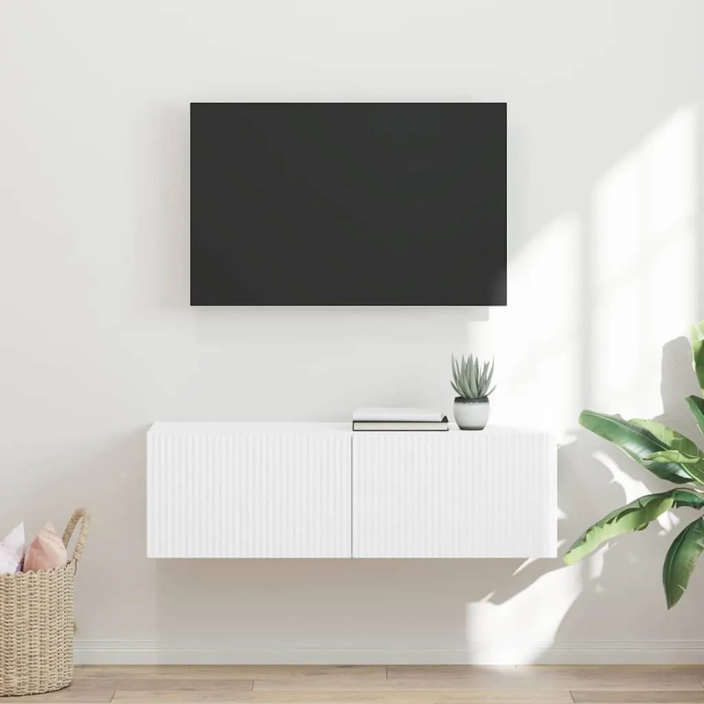 Ντουλάπι Τηλεόρασης Τοίχου Επιτοίχιο Λευκό 60 x 31 x 29.5 εκ