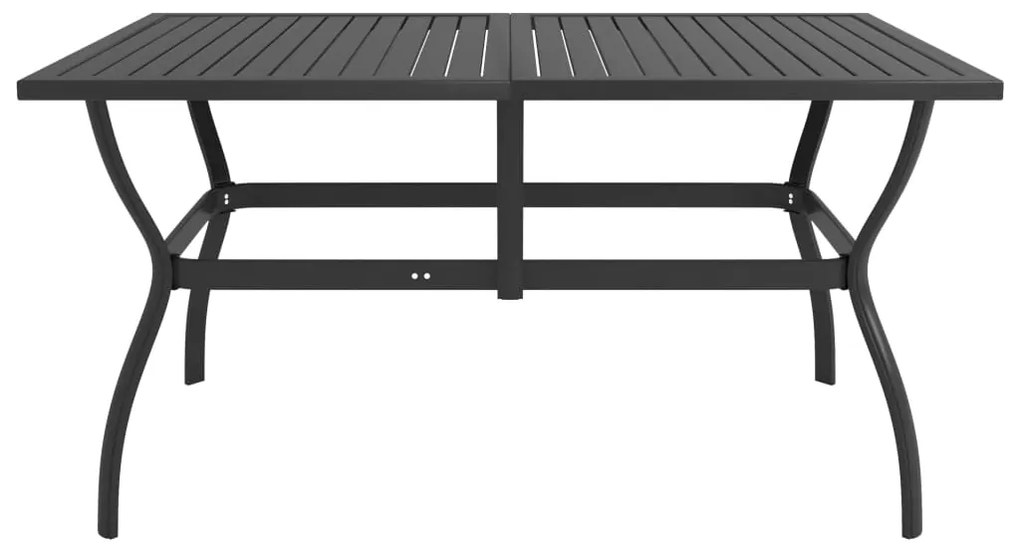 vidaXL Τραπέζι Κήπου Ανθρακί 140 x 80 x 72 εκ. Ατσάλινο