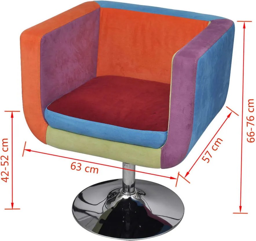 vidaXL Πολυθρόνα Cube με Σχέδιο Patchwork Υφασμάτινη