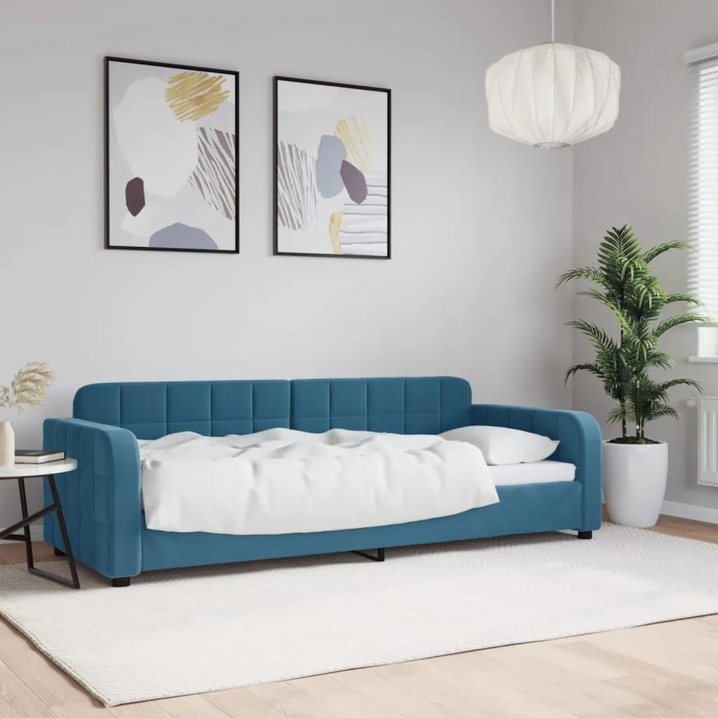 Καναπές Κρεβάτι Μπλε 80 x 200 εκ. Βελούδινος - Μπλε