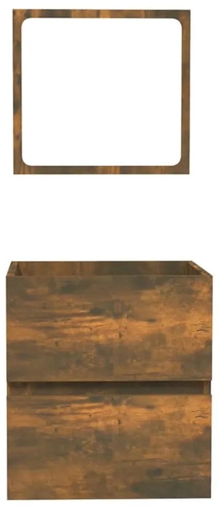 vidaXL Ντουλάπι Μπάνιου με Καθρέφτη Καπνιστή δρυς Επεξεργασμένο Ξύλο