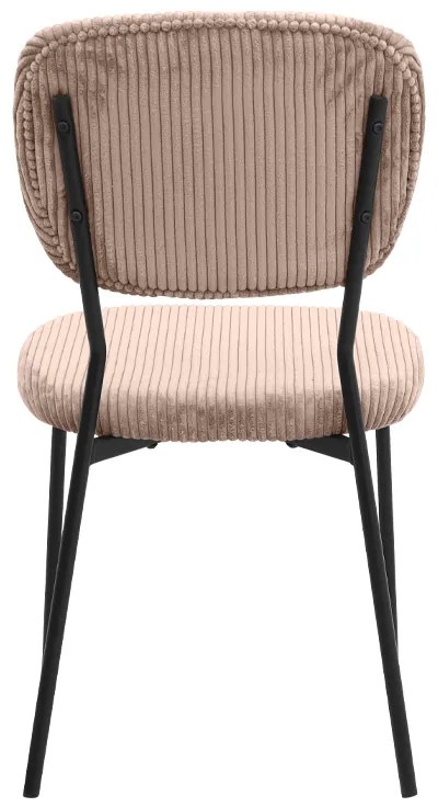 Καρέκλα τραπεζαρίας Kevin Megapap μόκα ύφασμα - μεταλλικό μαύρο πόδι 48x51x87εκ.