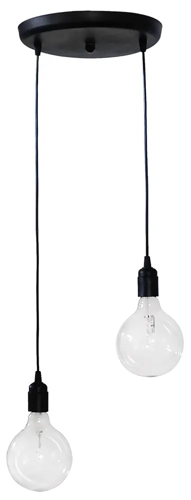 Φωτιστικό Οροφής Δίφωτο Heronia Cable 31-0708 Black