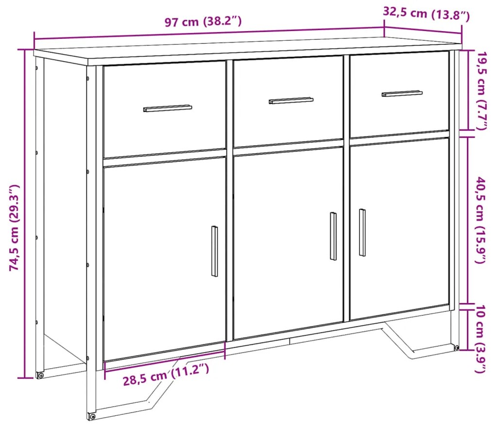 ΣΥΡΤΑΡΙΕΡΑ ΜΑΥΡΗ 97X32,5X74,5 ΕΚ. ΑΠΟ ΕΠΕΞΕΡΓΑΣΜΕΝΟ ΞΥΛΟ 848559