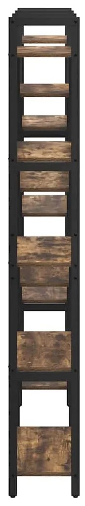 vidaXL Ράφι Βιβλίων Καπνιστή δρυς 156 x 25 x 167.5 εκ