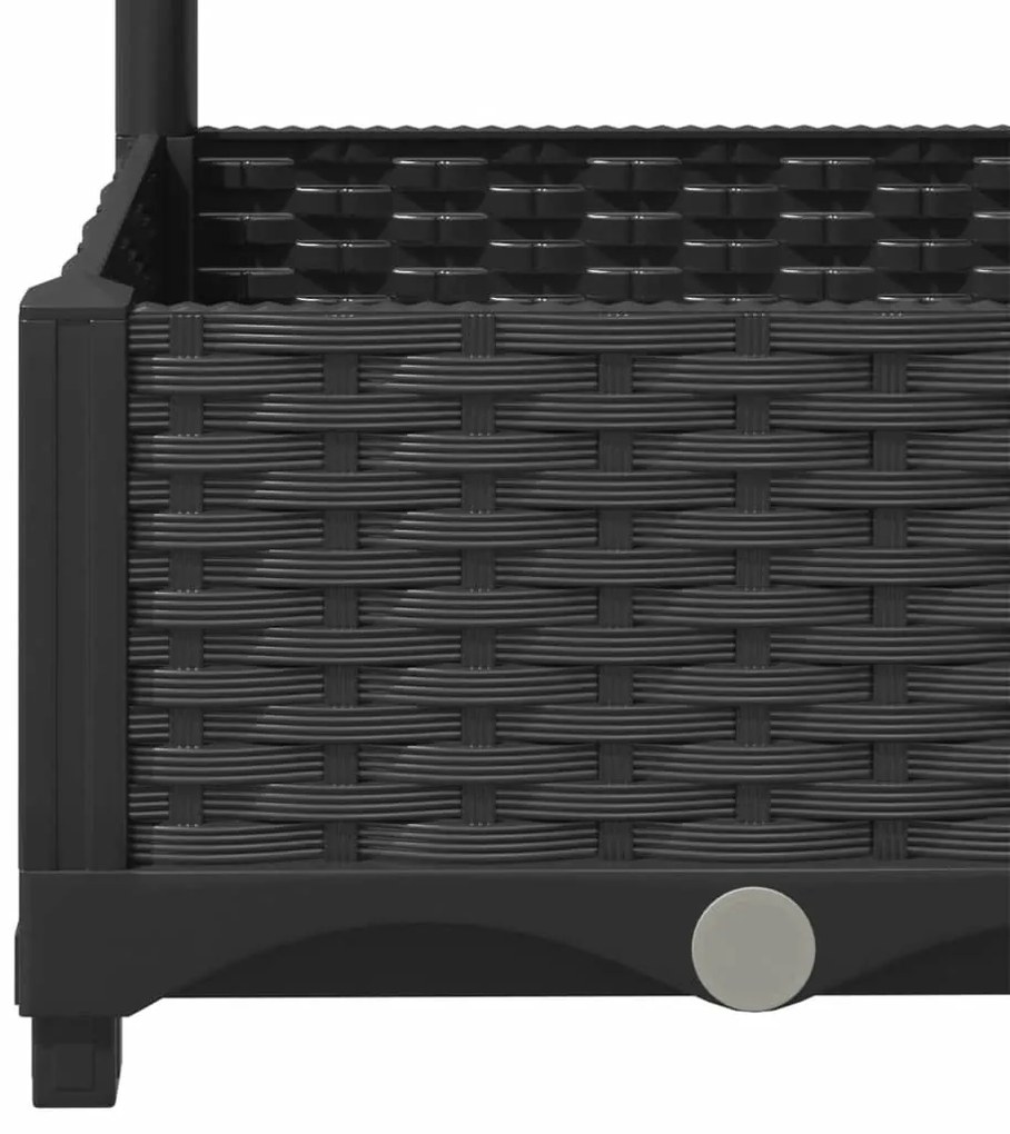 vidaXL Ζαρντινιέρα Κήπου με Καφασωτό Μαύρο 120x120x121,5 εκ. από PP