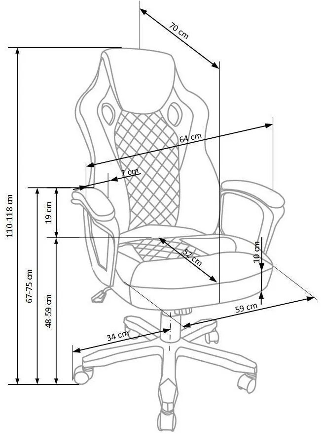 Καρέκλα γραφείου Houston 483, Κόκκινο, Μαύρο, 110x64x70cm, 15 kg, Με ρόδες, Με μπράτσα, Μηχανισμός καρέκλας: Κλίση | Epipla1.gr