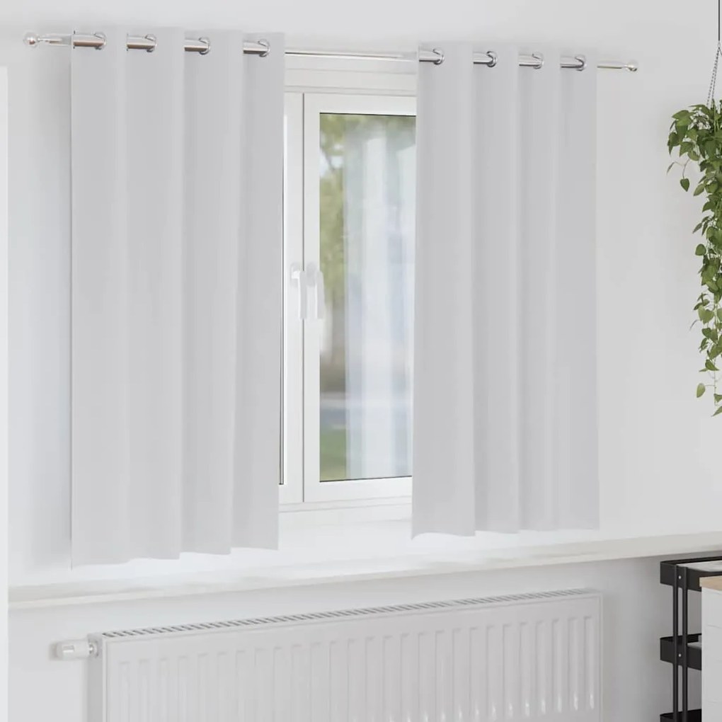 vidaXL Κουρτίνες με κουρτίνες 2 pcs Ανοιχτό Γκρι Πολυεστέρας