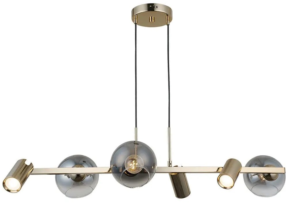 Φωτιστικό Οροφής - Ράγα Zerde 341LCA1253 95x110cm 3xE27 40W/3xGU10 5W Gold Opviq