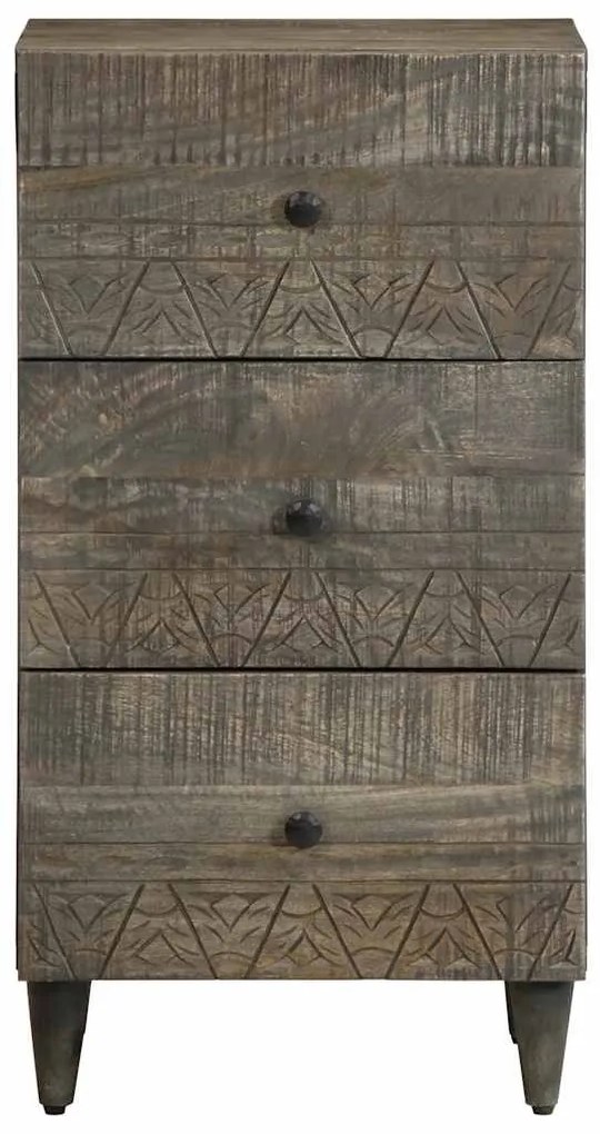 Sideboard 40x33x75 cm μασίφ ξύλο Mango - Μαύρο
