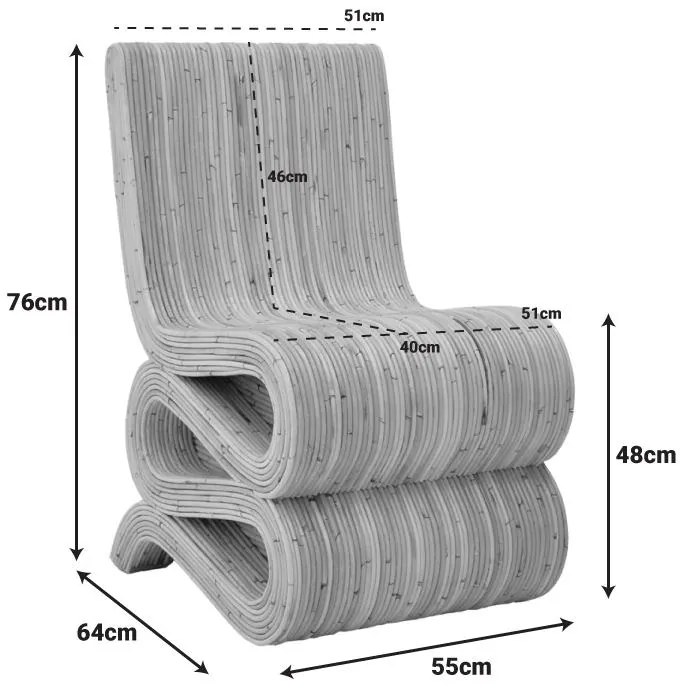Καρέκλα Favorsy rattan pe σε φυσική απόχρωση 65x52x90 εκ. 52x65x90 εκ.
