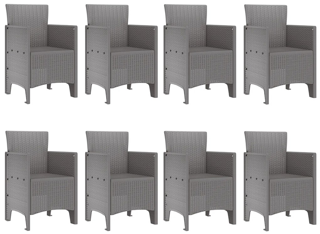 vidaXL Σετ Εξωτερικής Τραπεζαρίας 9 pcs Λευκό 250 x 100 x 73 εκ