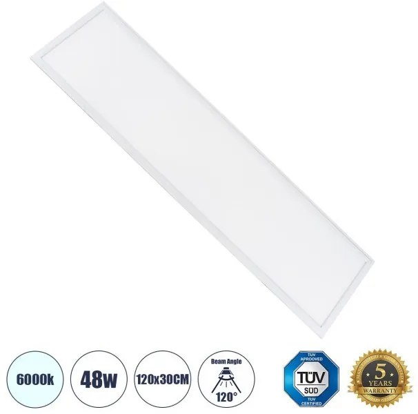 Χωνευτό Panel Milky Super Slim 48W 6000K IP20 Λευκό 60212 Globostar -60212-Λευκό 60212