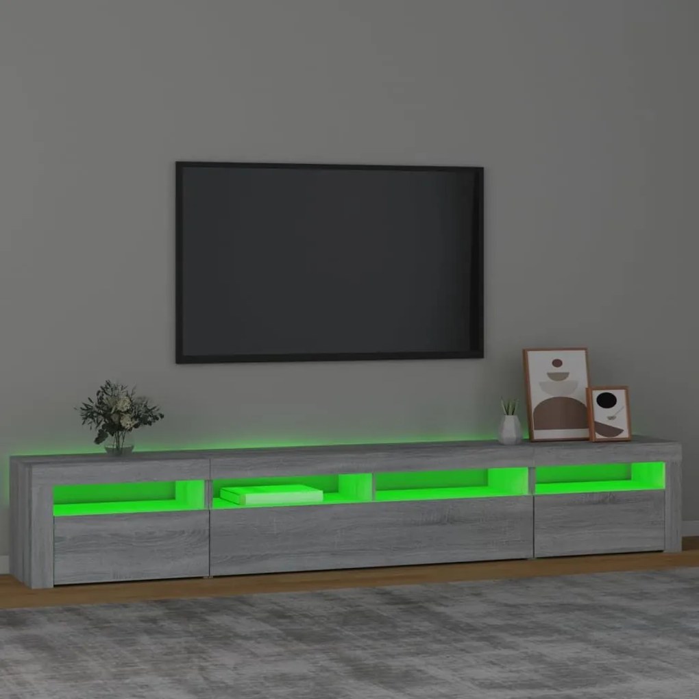 Έπιπλο Τηλεόρασης με LED Γκρι Sonoma 240x35x40 εκ. - Γκρι