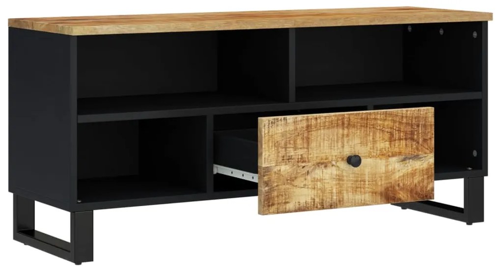 vidaXL Έπιπλο Τηλεόρασης 100x33x46 εκ. Μασίφ Ξύλο Μάνγκο &amp; Επεξ. Ξύλο