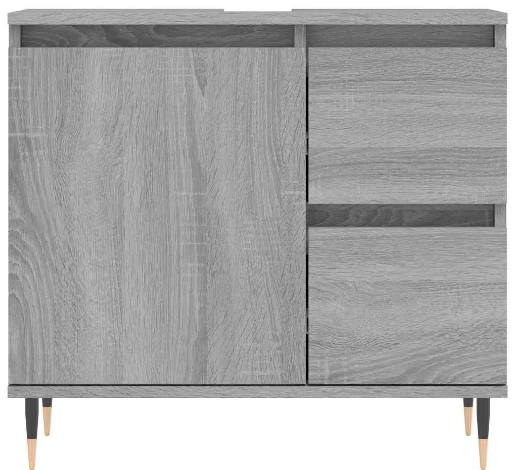 vidaXL Ντουλάπι Μπάνιου Γκρι Sonoma 65x33x60 εκ. Επεξεργασμένο Ξύλο
