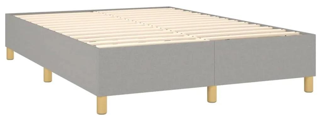 Κρεβάτι Boxspring με Στρώμα &amp; LED Αν.Γκρι 140x190εκ. Υφασμάτινο - Γκρι