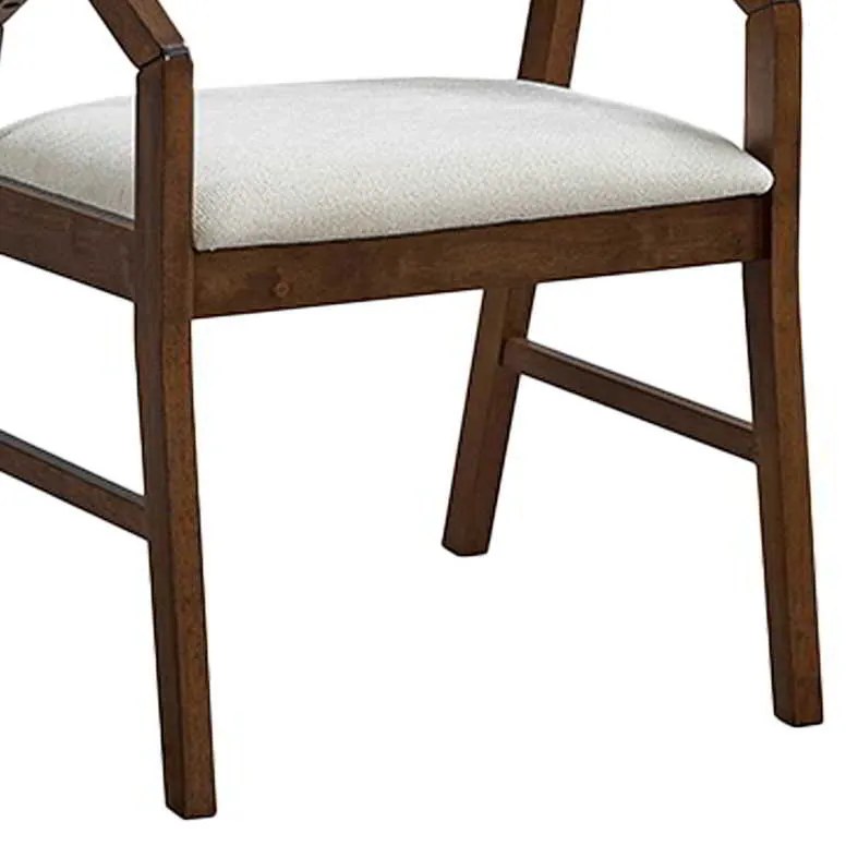 Πολυθρόνα Livia pakoworld rubberwood σε καρυδί-εκρού απόχρωση 47.5x54.5x78εκ