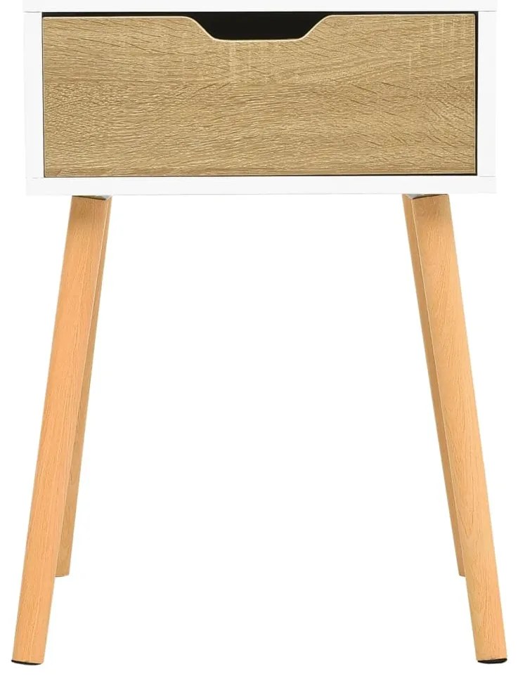 vidaXL Κομοδίνα 2 τεμ. Λευκό/Sonoma Δρυς 40x40x56 εκ. από Επεξ. Ξύλο