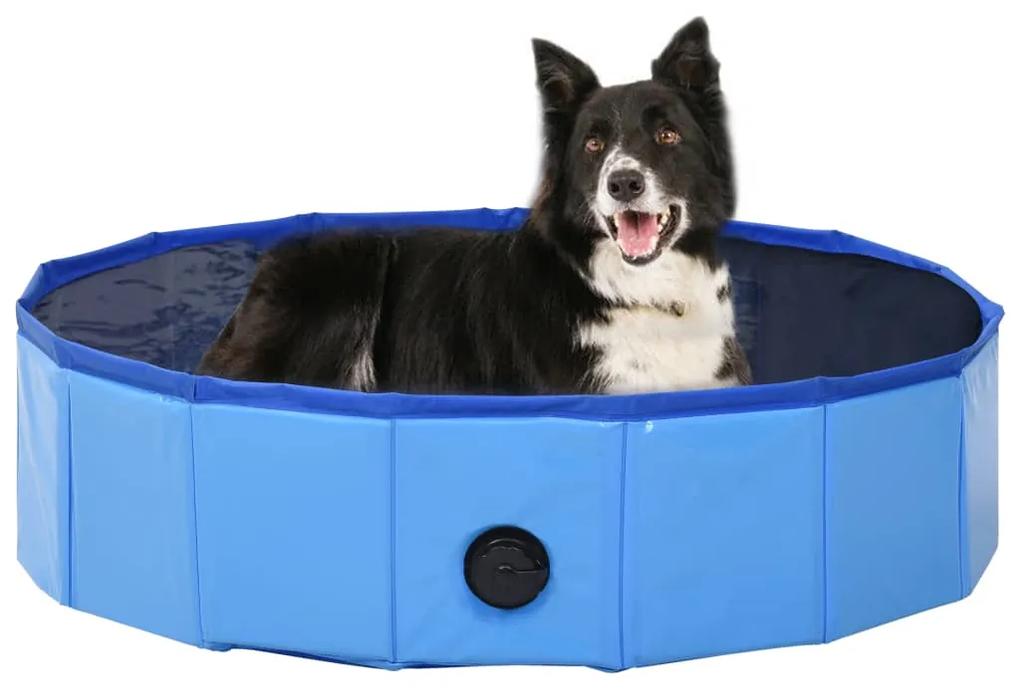 vidaXL Πισίνα για Σκύλους Πτυσσόμενη Μπλε 80 x 20 εκ. από PVC