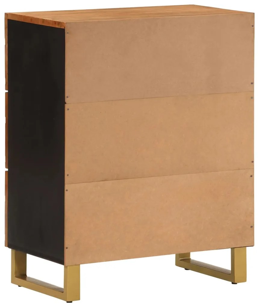 vidaXL Βοηθητικό Έπιπλο Καφέ/Μαύρο 60x33,5x75 εκ. Μασίφ Ξύλο Μάνγκο