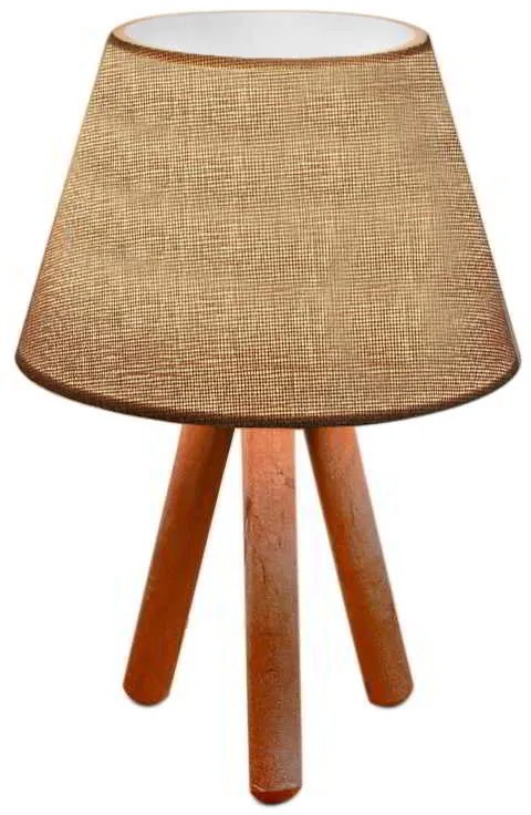 Φωτιστικό επιτραπέζιο Lander Megapap ύφασμα/Pvc/ξύλο χρώμα μπεζ άμμου/καφέ 22x17x32εκ.