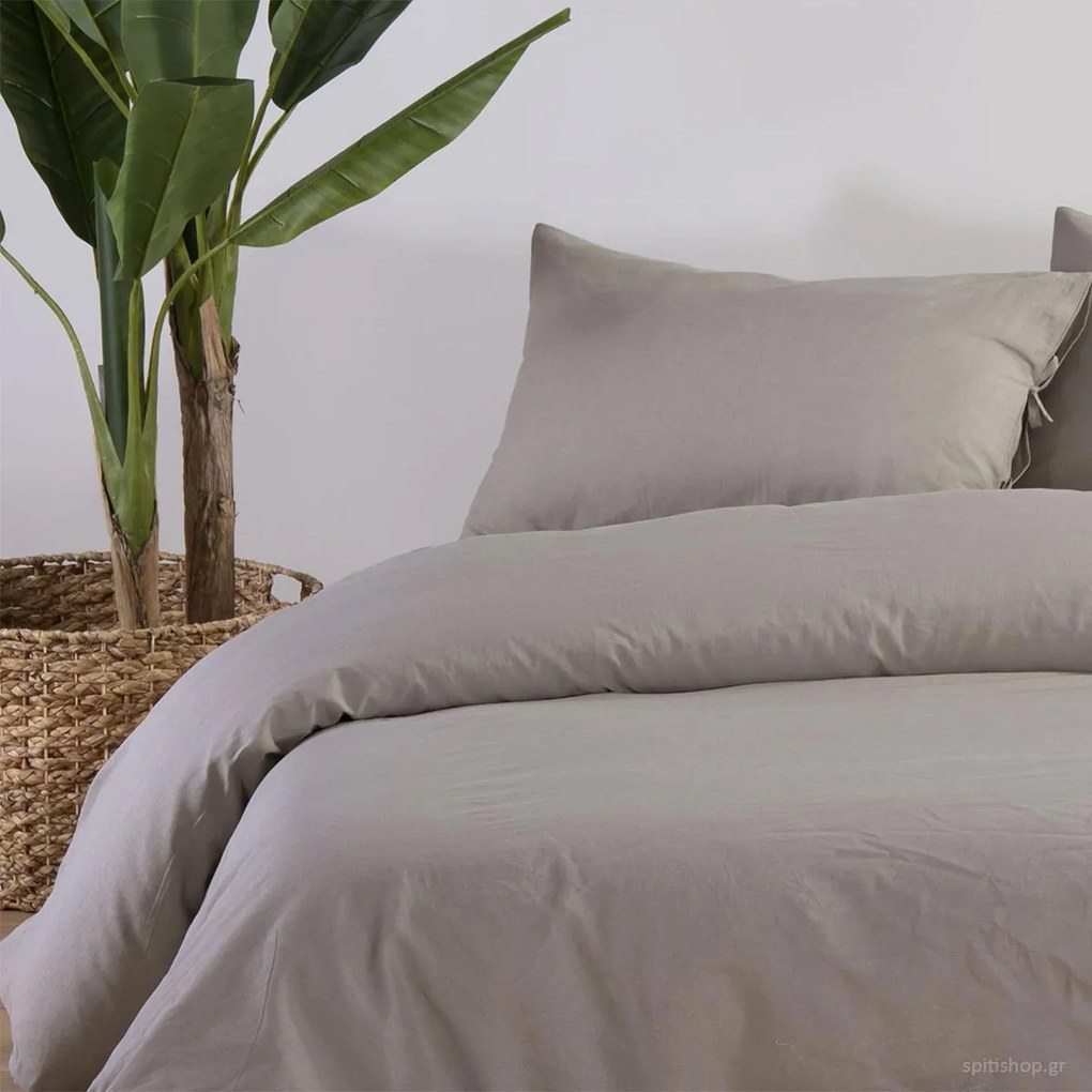 Σεντόνι Μονό Επίπεδο (170x270) Nef-Nef Homeware Cotton Linen Μπεζ