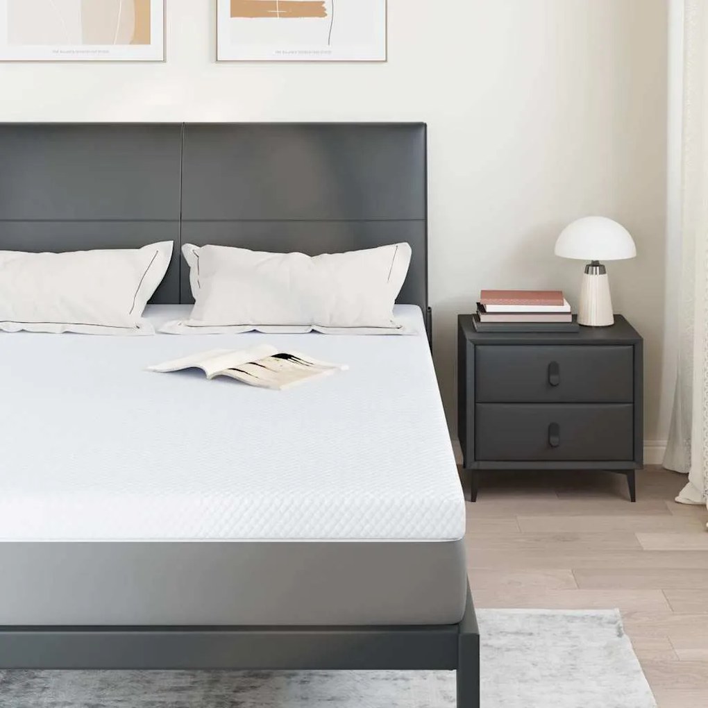 vidaXL Στρώμα επικάλυψης Λευκό 140 x 200 cm Υφασμα Jacquard