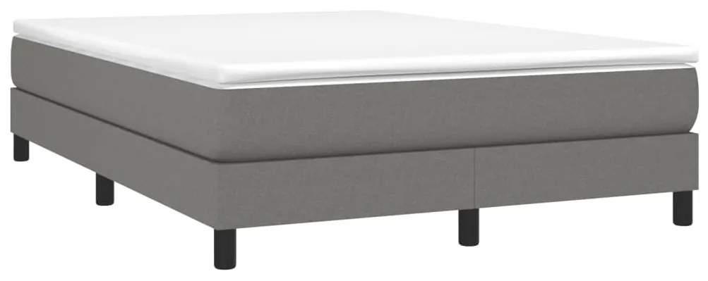 vidaXL Κρεβάτι Boxspring με Στρώμα Σκούρο Γκρι 160x200 εκ Υφασμάτινο