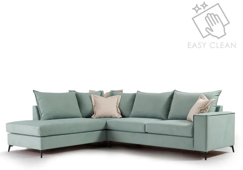 Γωνιακός καναπές δεξιά γωνία Romantic ύφασμα Ciel-Cream 290x235x95εκ Υλικό: FABRIC 168-000006
