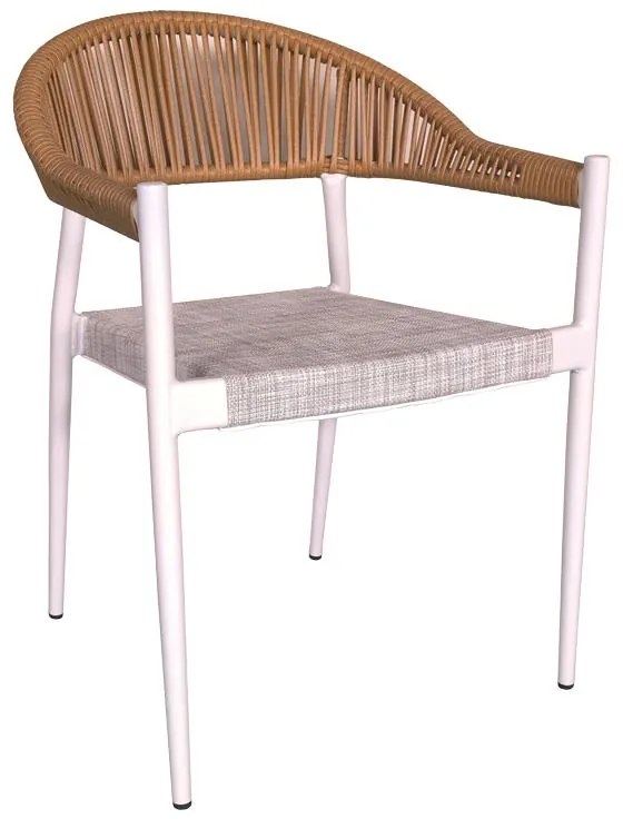 Τραπεζαρία Synergy-Elation σετ 3τεμ λευκό αλουμίνιο και plywood σε φυσικό χρώμα 80x80x74εκ 80x80x74 εκ.