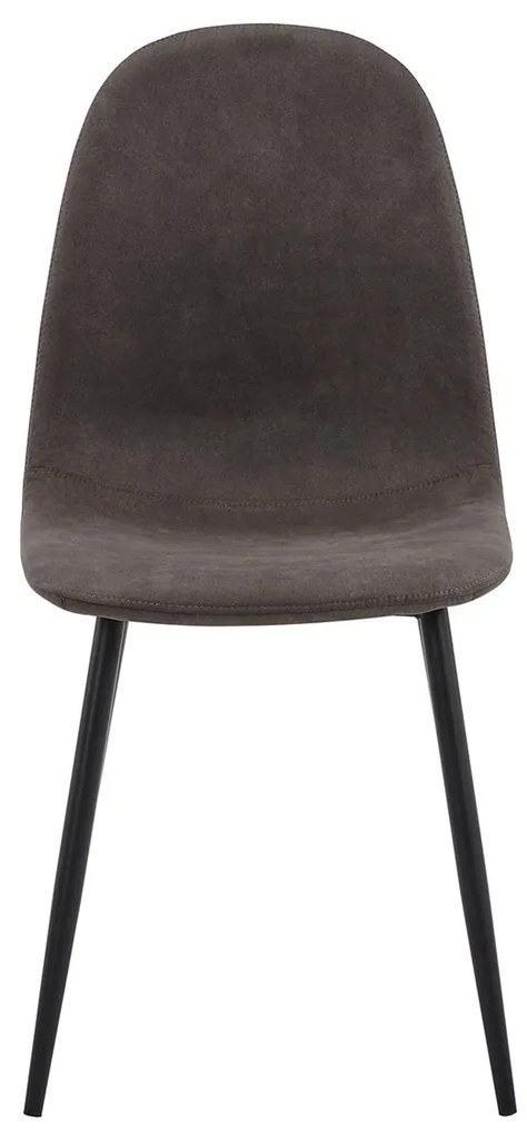 CELINA Καρέκλα Μέταλλο Βαφή Μαύρο, Ύφασμα Suede Γκρι 45x54x85cm