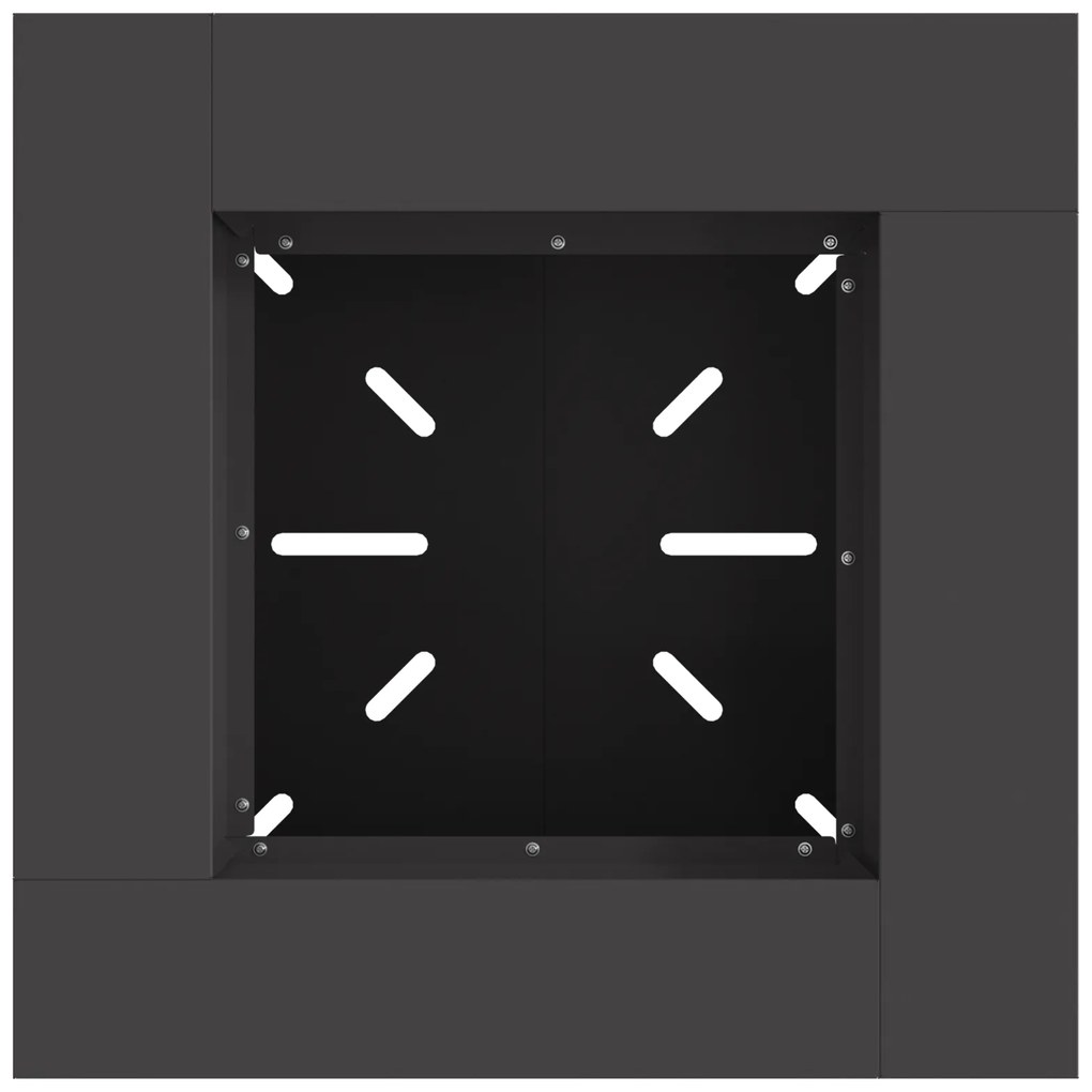 vidaXL Μαύρη Φωτιά 60x60x50 εκ. Ατσάλι